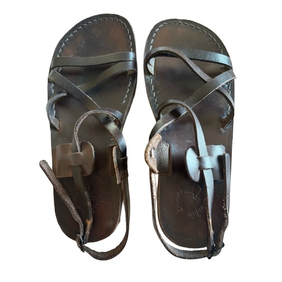Jerusalem Shoes - Leather Strappy Slingback Sandals